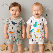 baby boy dinosaur printed rompers