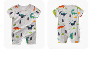 baby boy gray dinosaur printed romper