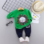 baby boy lion outfit set green