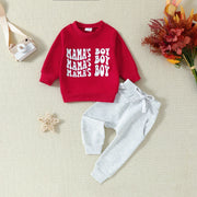 2-Piece Outfit Set – Mama's Boy Pullover & Cotton Pants - Aristo Baby