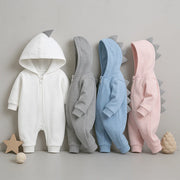 Dinosaur Hooded Cotton Jumpsuit