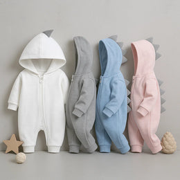 Dinosaur Hooded Cotton Jumpsuit