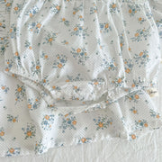 Autumn Outfit Floral Romper - Lace Dress Top - Aristo Baby 