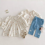 Korean Style Floral Dress & Shirt | Cotton Princess Outfit - Aristo Baby 