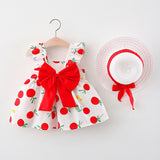 Summer Cotton Princess Dress for Baby Girls red