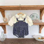 2-Piece Outfit Set – Strap Romper & Embroidered Cotton Top - Aristo Baby 