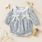 Floral Lace and Bow Romper