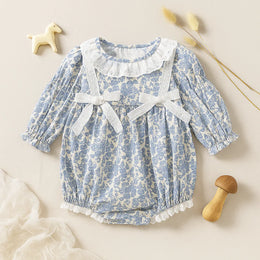 Floral Lace and Bow Romper