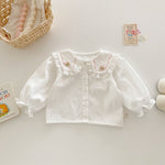 baby girl pink and white embrodiered long sleeve top