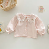 baby girl pink and white embrodiered long sleeve top