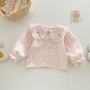 baby girl pink and white embrodiered long sleeve top