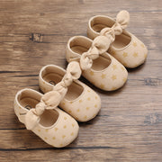 Soft Rubber Bottom Bow Shoes