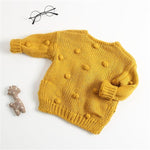  Knitted Cardigan | Winter Cotton Sweater with Pom Dots-Aristo Baby