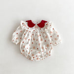 Bunny and Floral Romper with Red Collar - Aristo Baby 