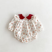 Bunny and Floral Romper with Red Collar - Aristo Baby 