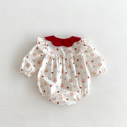 Bunny and Floral Romper with Red Collar - Aristo Baby 
