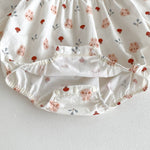 Bunny and Floral Romper with Red Collar - Aristo Baby 