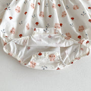 Bunny and Floral Romper with Red Collar - Aristo Baby 