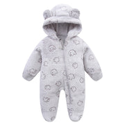 Cartoon Hooded Jumpsuit | Soft Fleece Winter Crawling Suit