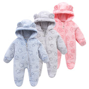 Cartoon Hooded Jumpsuit | Soft Fleece Winter Crawling Suit