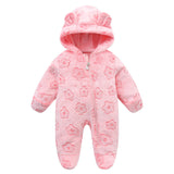 Cartoon Hooded Jumpsuit | Soft Fleece Winter Crawling Suit