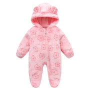 Cartoon Hooded Jumpsuit | Soft Fleece Winter Crawling Suit