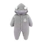 baby hooded winter jumpsuit  gray