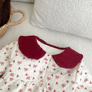 Korean Style Thick Velvet Bunny Ear Detailed Romper - Aristo Baby 