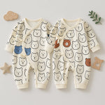Newborn Bear Printed Jumpsuit – Pure Cotton