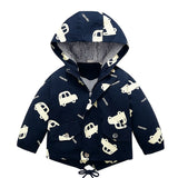 Winter Hooded Car Printed Jacket – Thick Warm Mid-Long Coat - Aristo Baby