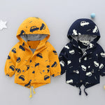 Boys Hooded Car Printed Jacket 