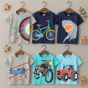 Vehicle Patterned Cotton T-Shirt