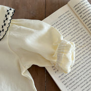 2-Piece Outfit Set – Strap Romper & Embroidered Cotton Top - Aristo Baby 