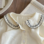 2-Piece Outfit Set – Strap Romper & Embroidered Cotton Top - Aristo Baby 