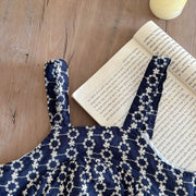 2-Piece Outfit Set – Strap Romper & Embroidered Cotton Top - Aristo Baby 