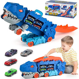 2-in-1 Transforming T-Rex Truck & Race Track Set-Aristo Baby