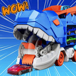 Best dinosaur toy gift for boys ages 3-7 includes 4 metal cars