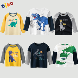 Boys Dinosaur Long Sleeve T-Shirts | 100% Cotton-Aristo Baby
