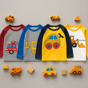 Boys Excavator Printed Long Sleeve T-Shirt