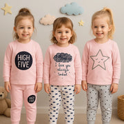 Girl Pink Cotton Pajamas Set