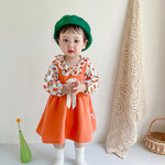Orange Flower & Bear Dress - 2 Piece Style - Aristo Baby 