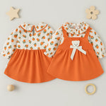 Orange Flower & Bear Dress - 2 Piece Style - Aristo Baby 