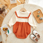 girls orange romper for autumn