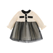  Elegant Long Sleeve Cotton A-Line Skirt Princess Dress-Aristo Baby