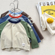 Oversized Color Block Raglan Retro Shirt