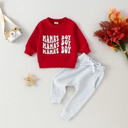 2-Piece Outfit Set – Mama's Boy Pullover & Cotton Pants - Aristo Baby