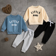 Letter Print Sweatshirt & Pants Set