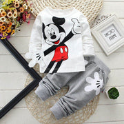 Baby Cartoon Outfit Set – Mickey Print Top and Pants