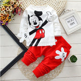 Baby Cartoon Outfit Set – Mickey Print Top and Pants