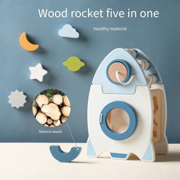 Wooden Rocket 5-in-1 Toy Set